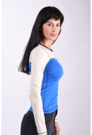 Bluza Dama Jjxx Jxlouise Str French Blue Detail Purple Velvet Stitching And Neck